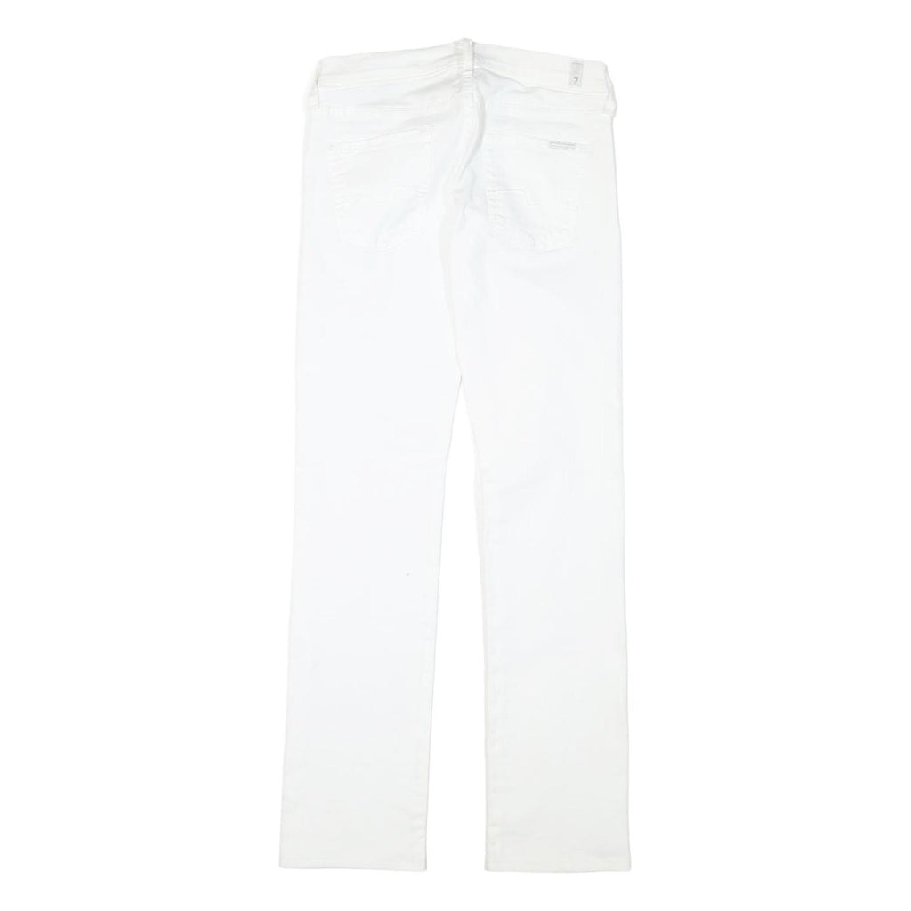 7 FOR ALL MANKIND Womens Regular Fit Straight Denim White Cotton Blend Zip W26