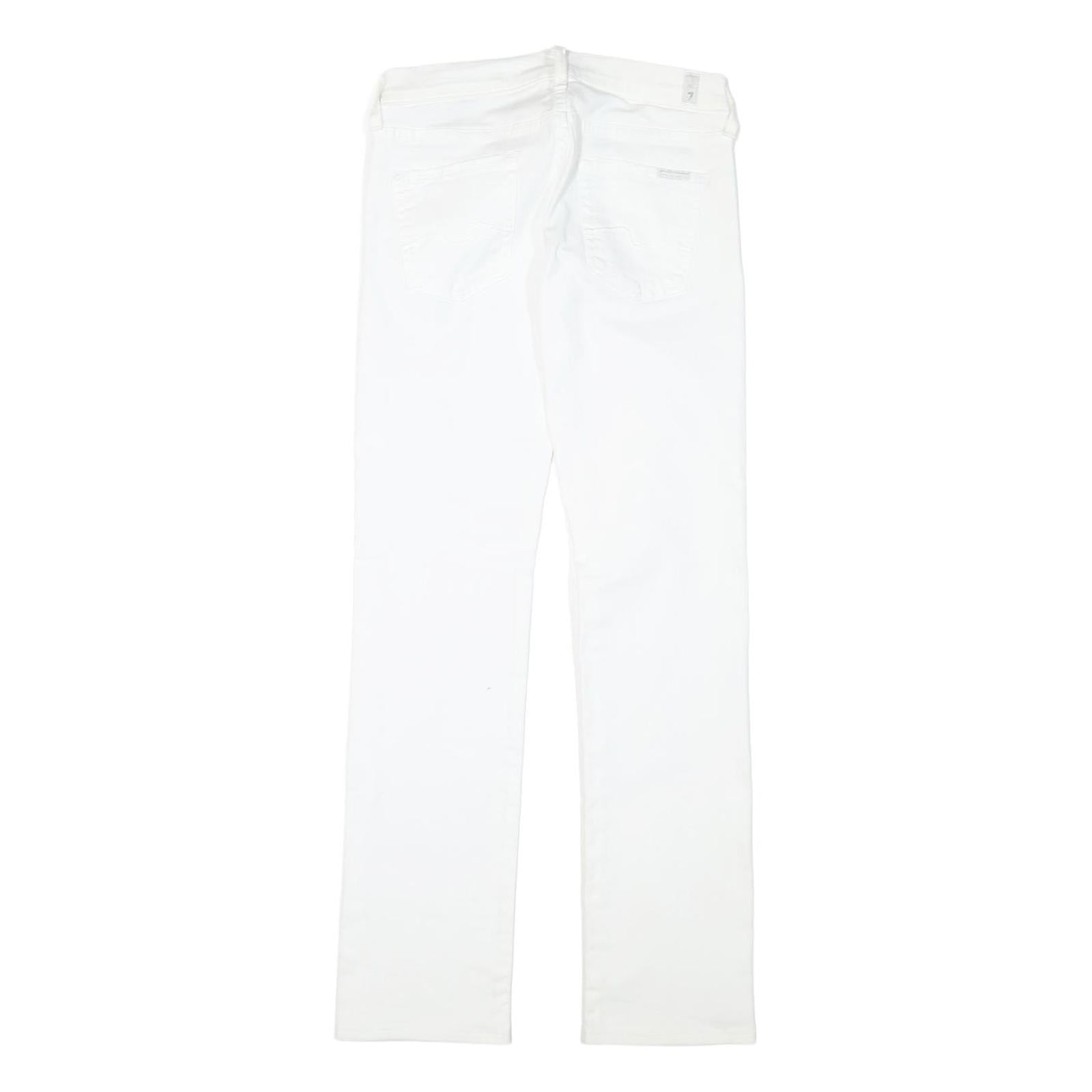 7 FOR ALL MANKIND Womens Regular Fit Straight Denim White Cotton Blend Zip W26