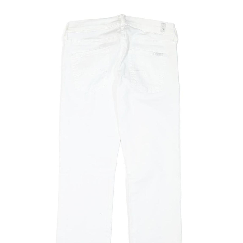 7 FOR ALL MANKIND Womens Regular Fit Straight Denim White Cotton Blend Zip W26