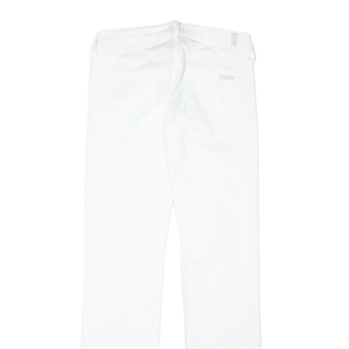 7 FOR ALL MANKIND Womens Regular Fit Straight Denim White Cotton Blend Zip W26