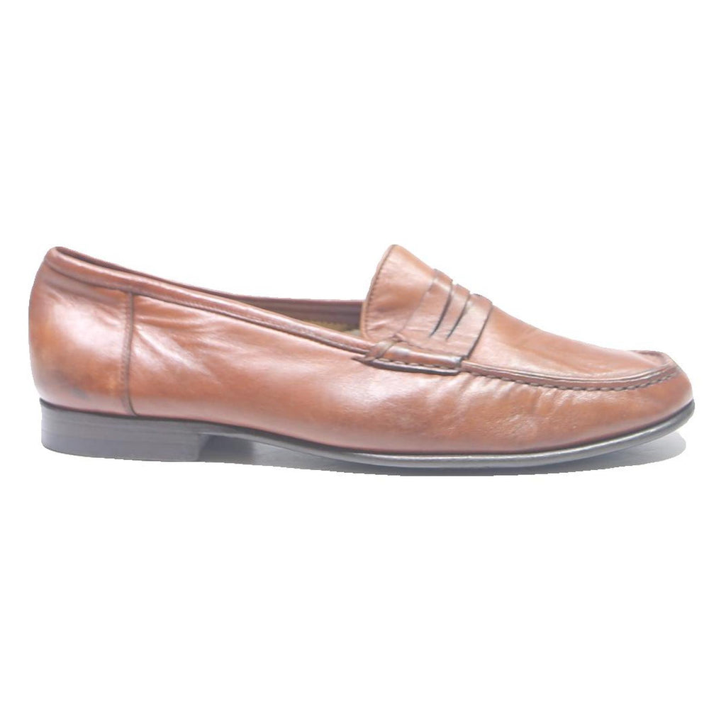 SANTONI Womens Brown Leather Loafers UK 8 Classic Stylish Comfortable