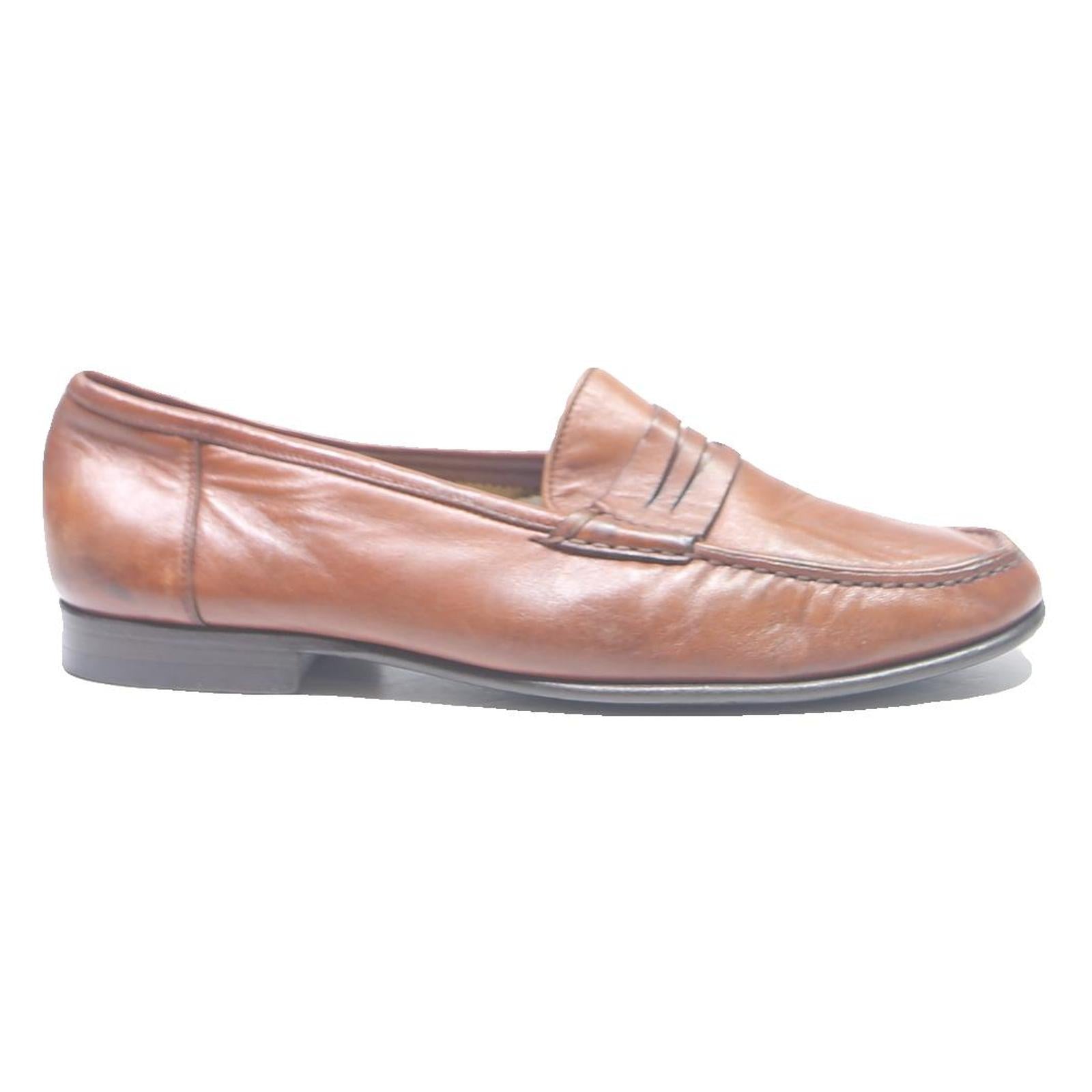 SANTONI Womens Brown Leather Loafers UK 8 Classic Stylish Comfortable