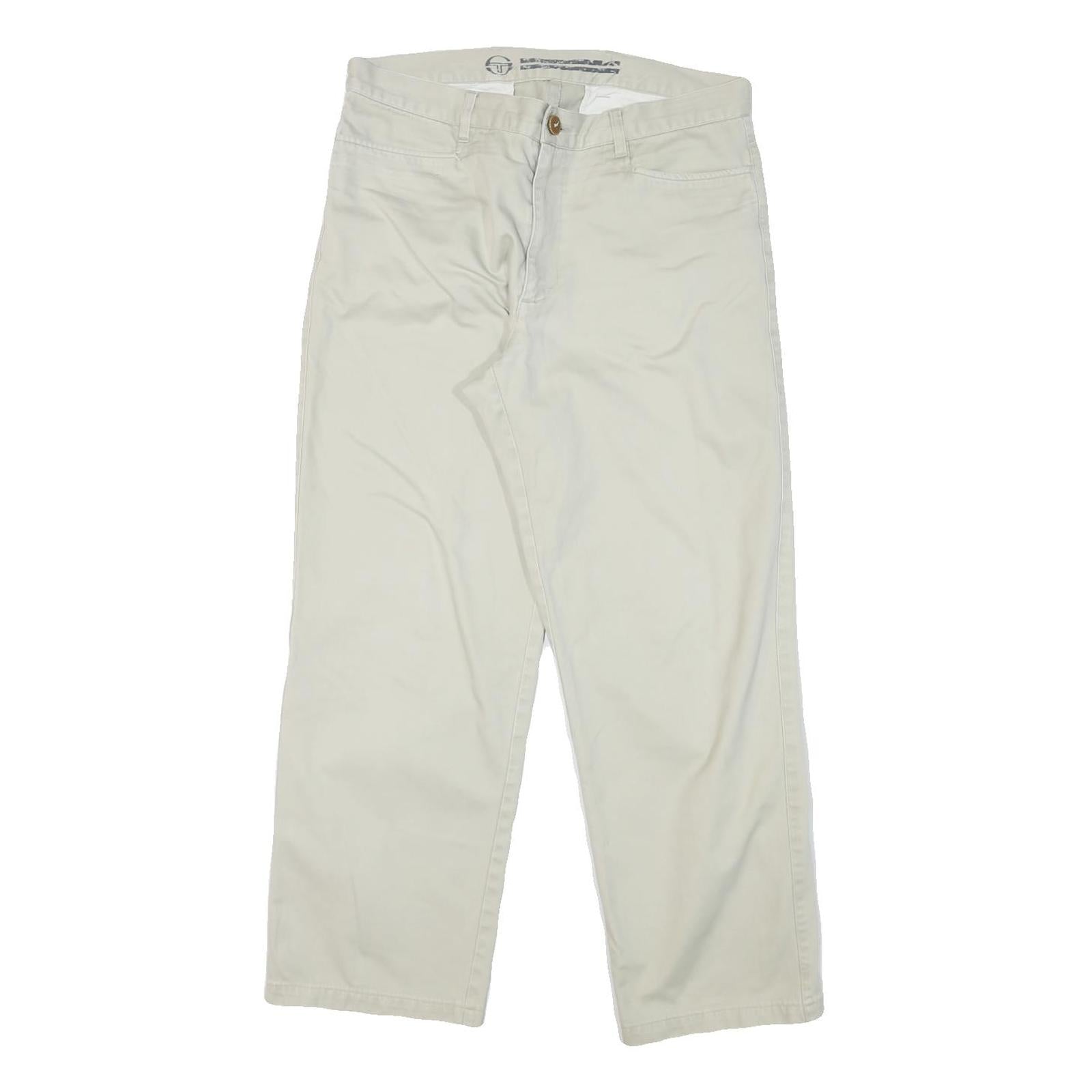 SERGIO TACCHINI Mens Regular Beige Cotton Blend Zip Trousers W31 L29 Casual Wear