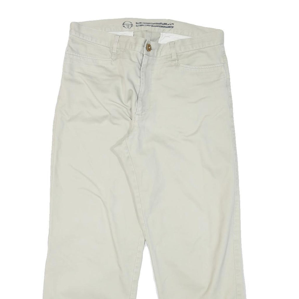 SERGIO TACCHINI Mens Regular Beige Cotton Blend Zip Trousers W31 L29 Casual Wear