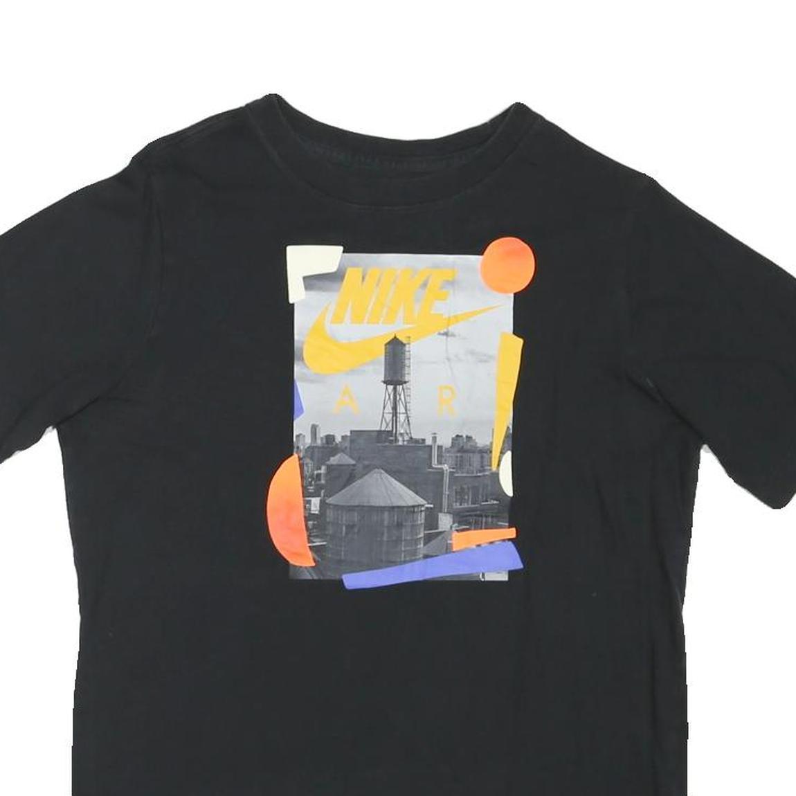 NIKE Womens Black Graphic T-Shirt XL Short Sleeve Crew Neck Urban Print