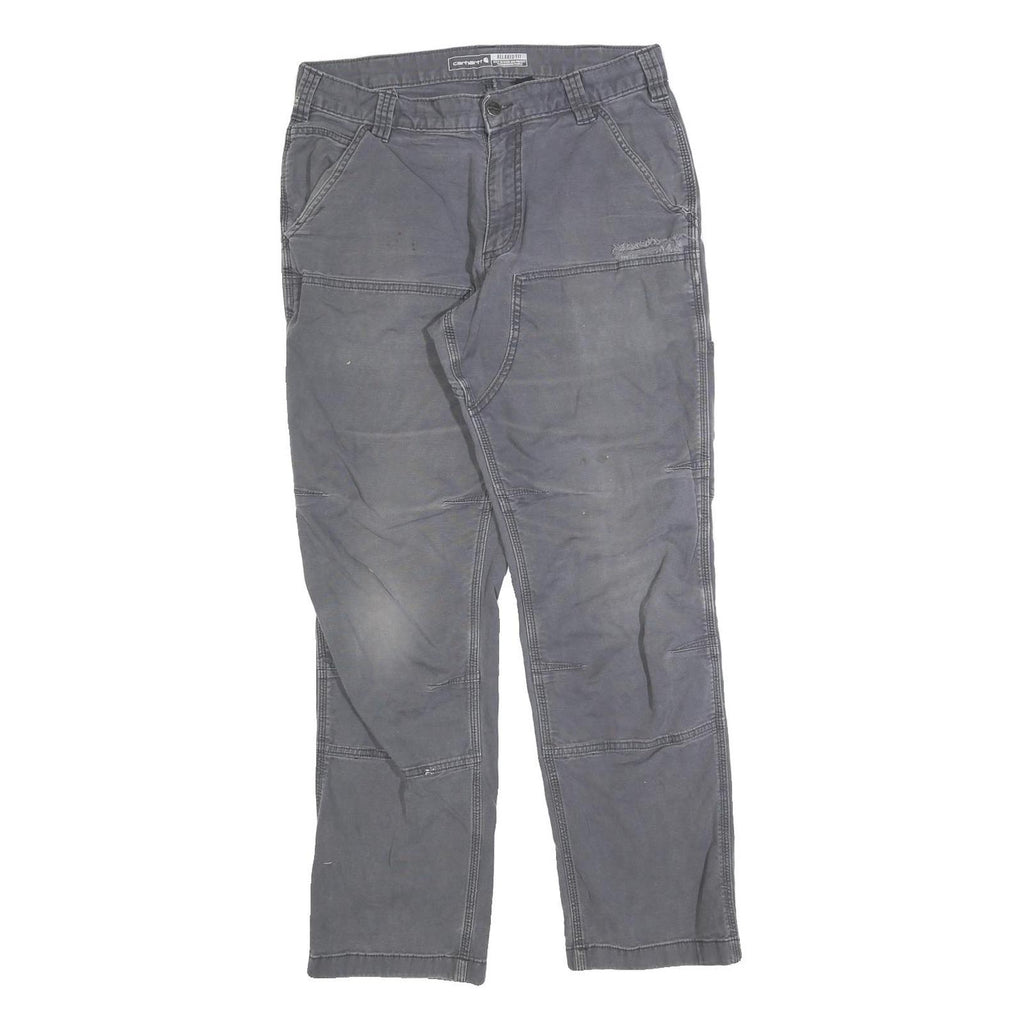 CARHARTT Mens Relaxed Jeans Cotton Blend Grey Zip W32 L29 Workwear Casual