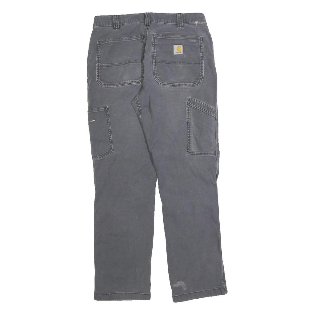 CARHARTT Mens Relaxed Jeans Cotton Blend Grey Zip W32 L29 Workwear Casual