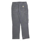 CARHARTT Mens Relaxed Jeans Cotton Blend Grey Zip W32 L29 Workwear Casual