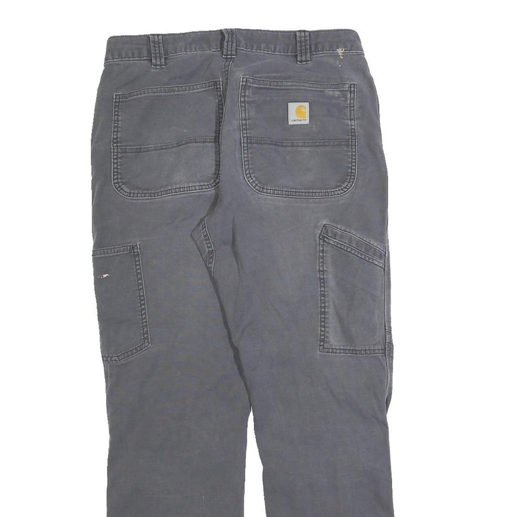 CARHARTT Mens Relaxed Jeans Cotton Blend Grey Zip W32 L29 Workwear Casual