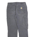 CARHARTT Mens Relaxed Jeans Cotton Blend Grey Zip W32 L29 Workwear Casual
