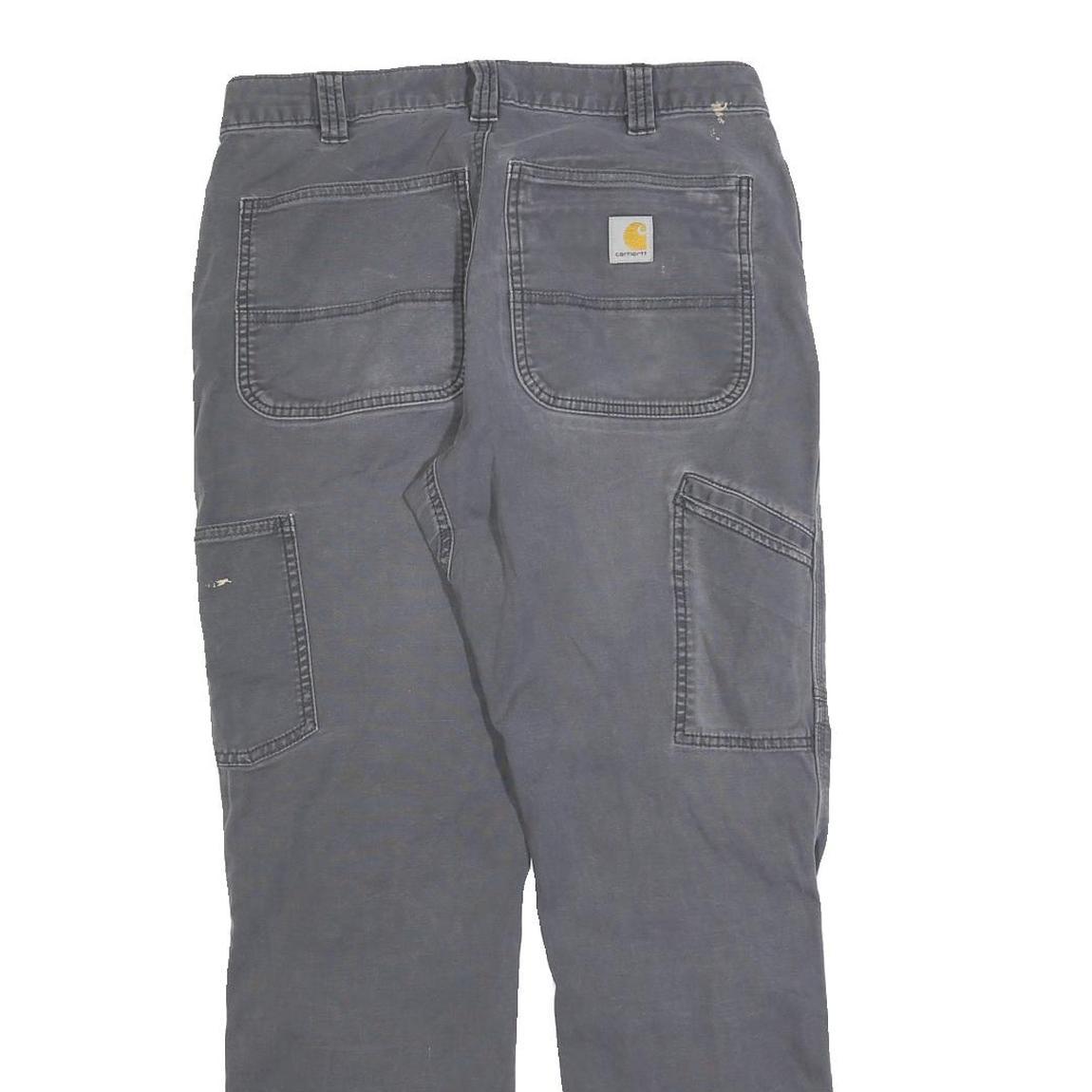 CARHARTT Mens Relaxed Jeans Cotton Blend Grey Zip W32 L29 Workwear Casual