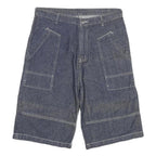 Womens Denim Blue Cotton Blend Casual Shorts XL W32 Large Pockets Relaxed Fit