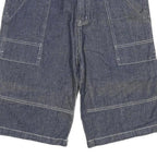 Womens Denim Blue Cotton Blend Casual Shorts XL W32 Large Pockets Relaxed Fit