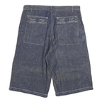 Womens Denim Blue Cotton Blend Casual Shorts XL W32 Large Pockets Relaxed Fit