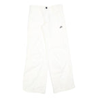 NIKE Girls Cotton Blend White Relaxed Wide-Leg Trousers W27 L30 Casual