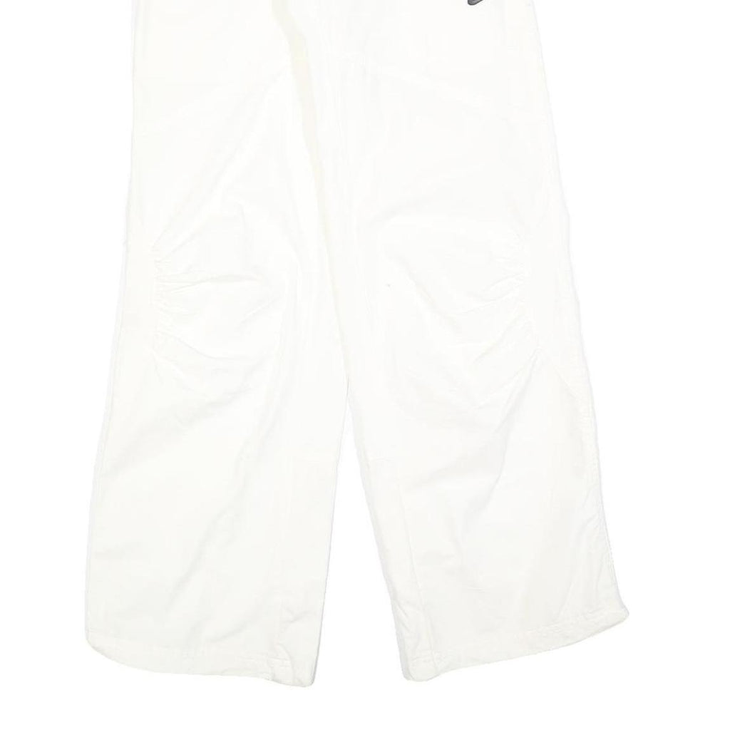 NIKE Girls Cotton Blend White Relaxed Wide-Leg Trousers W27 L30 Casual