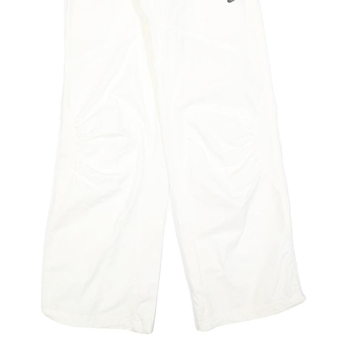 NIKE Girls Cotton Blend White Relaxed Wide-Leg Trousers W27 L30 Casual