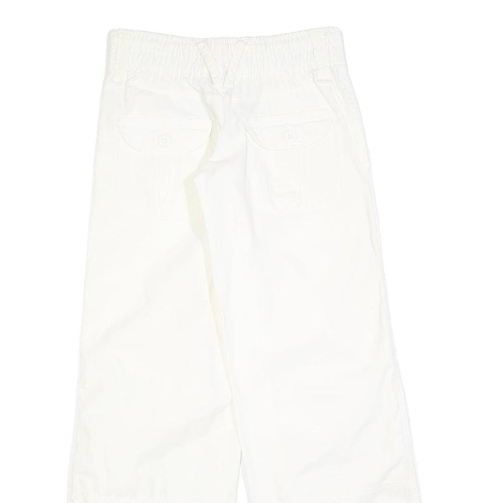 NIKE Girls Cotton Blend White Relaxed Wide-Leg Trousers W27 L30 Casual