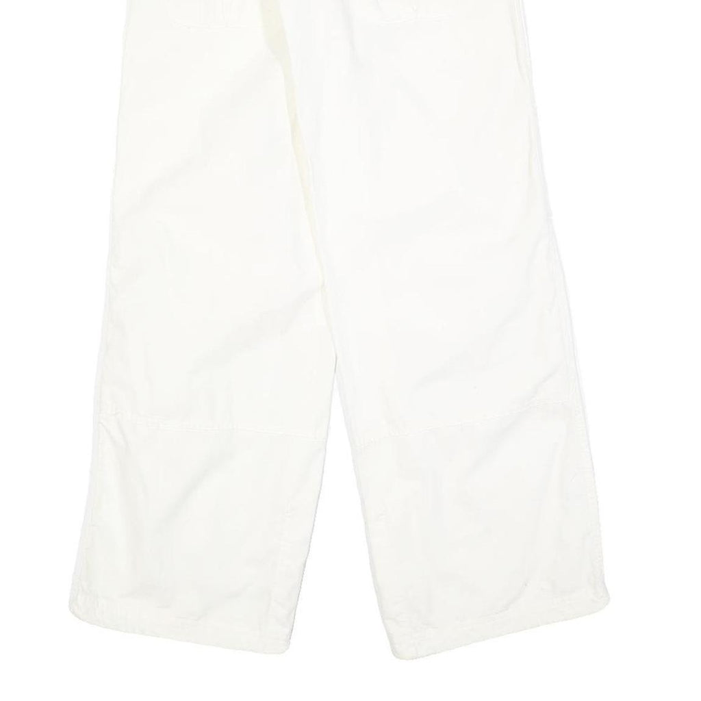 NIKE Girls Cotton Blend White Relaxed Wide-Leg Trousers W27 L30 Casual