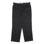 DICKIES Mens Cotton Blend Black Regular Straight Trousers W34 L28 Workwear Zip