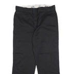 DICKIES Mens Cotton Blend Black Regular Straight Trousers W34 L28 Workwear Zip