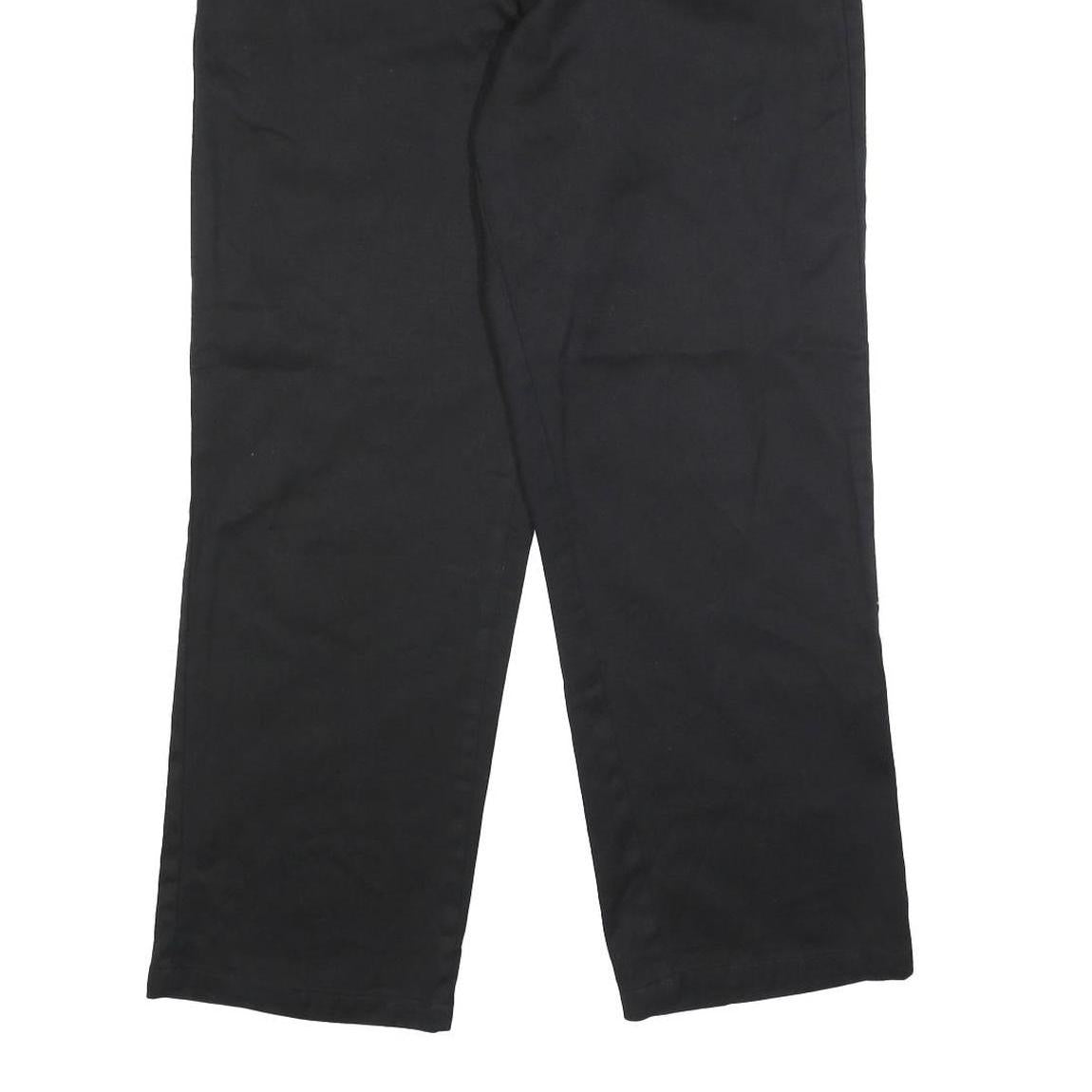 DICKIES Mens Cotton Blend Black Regular Straight Trousers W34 L28 Workwear Zip