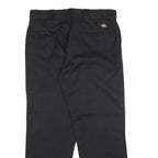 DICKIES Mens Cotton Blend Black Regular Straight Trousers W34 L28 Workwear Zip