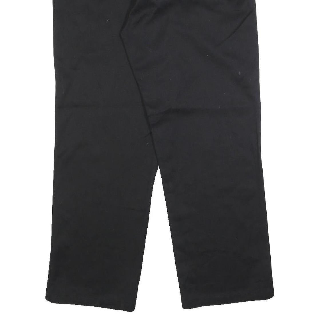 DICKIES Mens Cotton Blend Black Regular Straight Trousers W34 L28 Workwear Zip