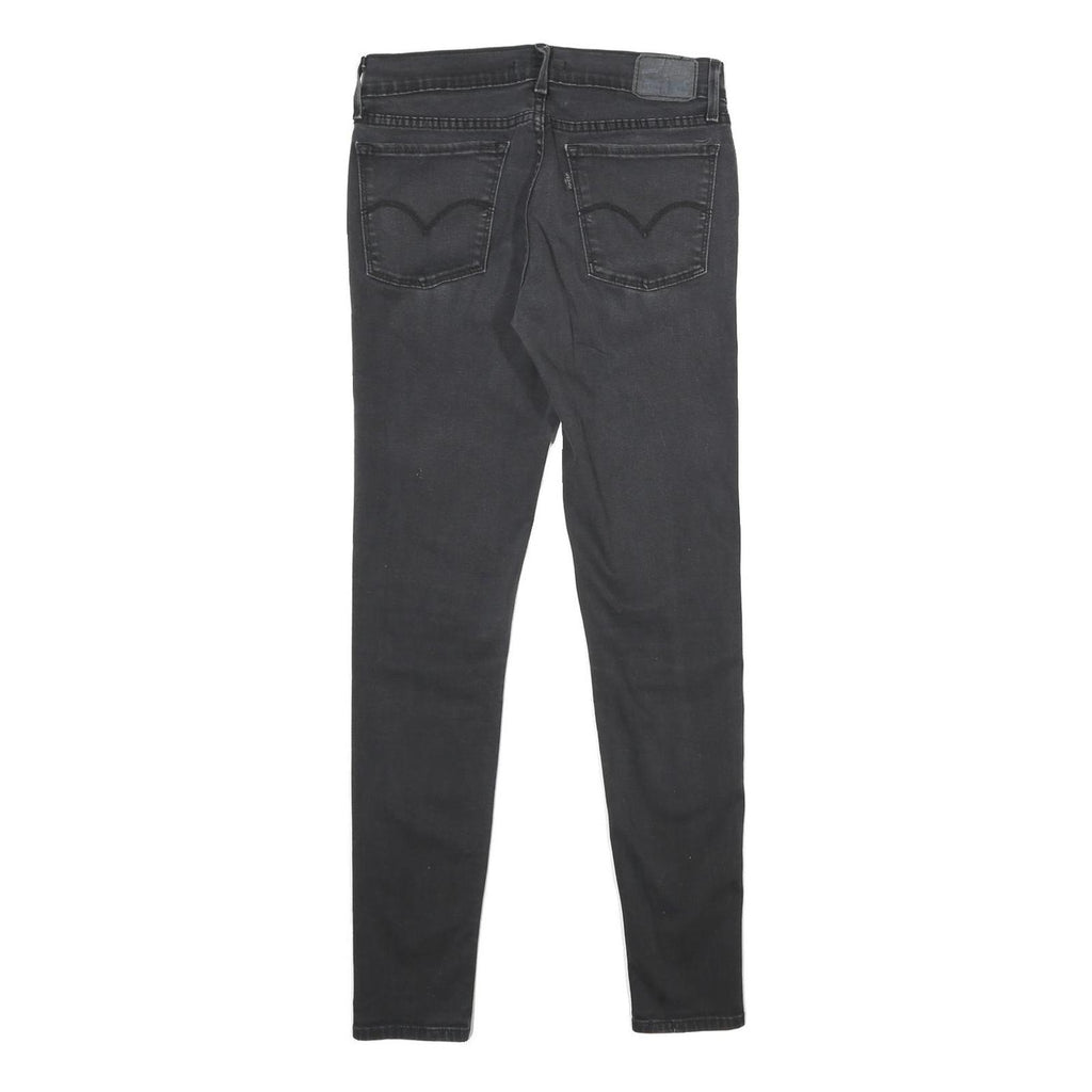 LEVI'S 710 Super Skinny Womens Jeans Black Slim Skinny Denim W29 L30 Zip Cotton