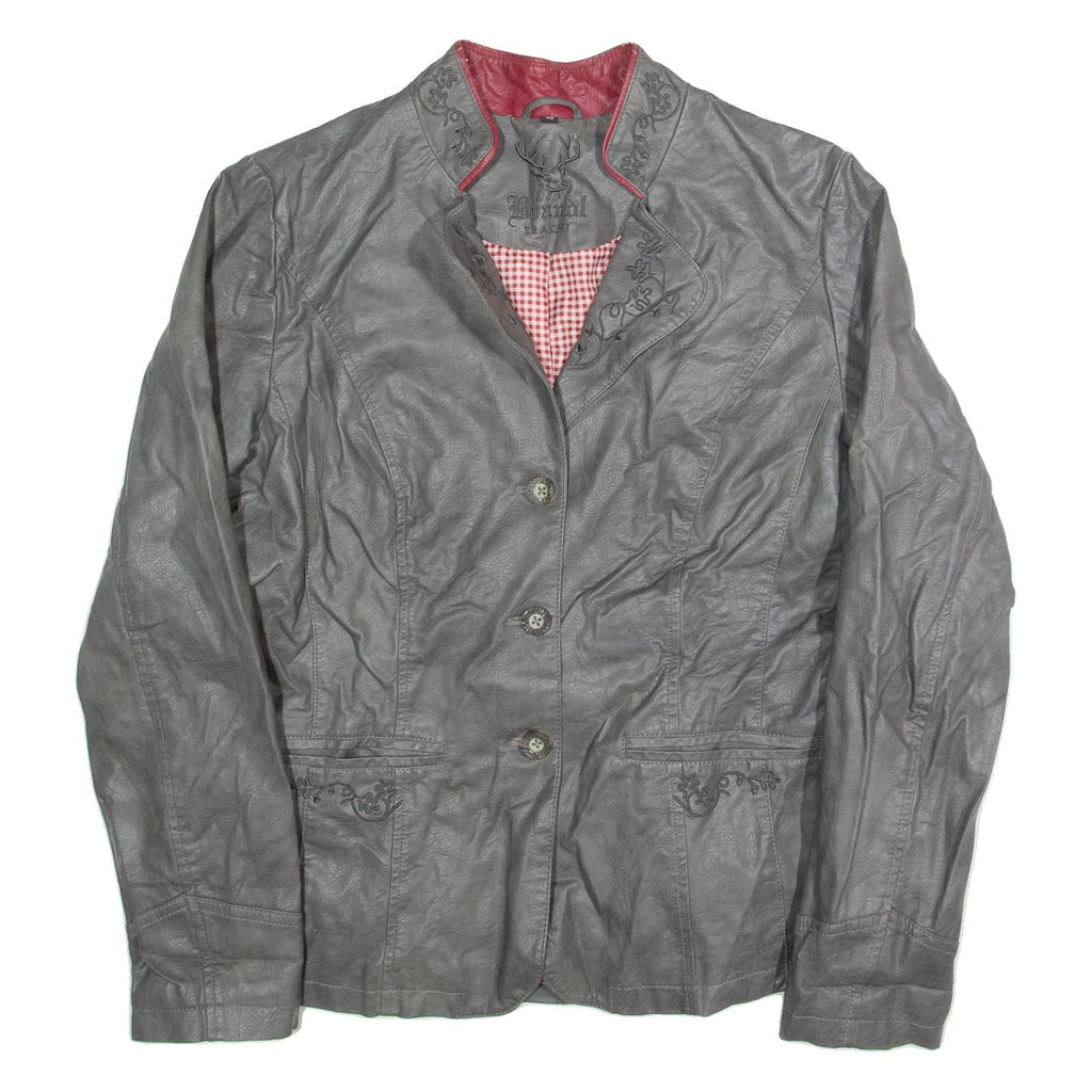 BRANDL Mens Blazer Jacket Grey Leather M