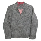 BRANDL Mens Blazer Jacket Grey Leather M