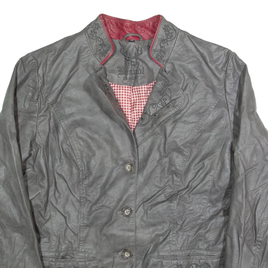 BRANDL Mens Blazer Jacket Grey Leather M