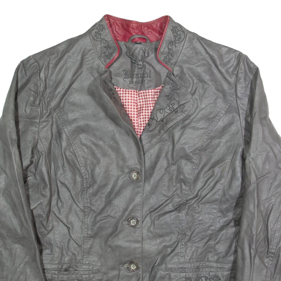 BRANDL Mens Blazer Jacket Grey Leather M