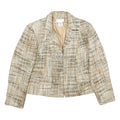 WORTHINGTON Womens Beige & Brown Tweed Zip Jacket UK 16 Acrylic Classic Fit