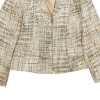 WORTHINGTON Womens Beige & Brown Tweed Zip Jacket UK 16 Acrylic Classic Fit