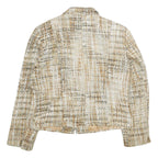 WORTHINGTON Womens Beige & Brown Tweed Zip Jacket UK 16 Acrylic Classic Fit