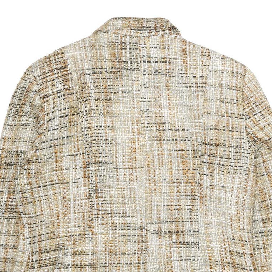 WORTHINGTON Womens Beige & Brown Tweed Zip Jacket UK 16 Acrylic Classic Fit