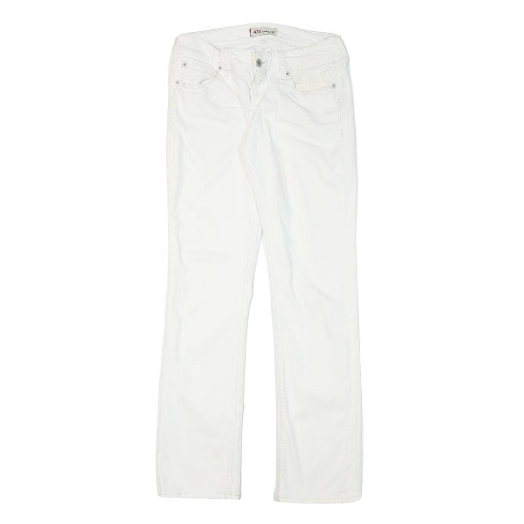LEVI'S Womens White Regular Straight Denim Jeans W28 L31 Classic Cotton Blend