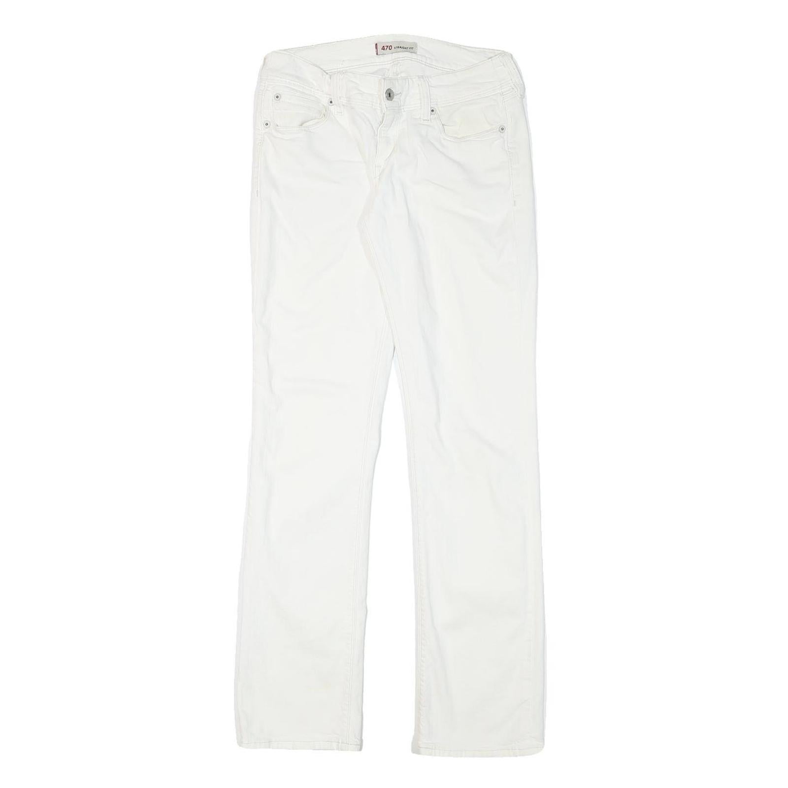 LEVI'S Womens White Regular Straight Denim Jeans W28 L31 Classic Cotton Blend