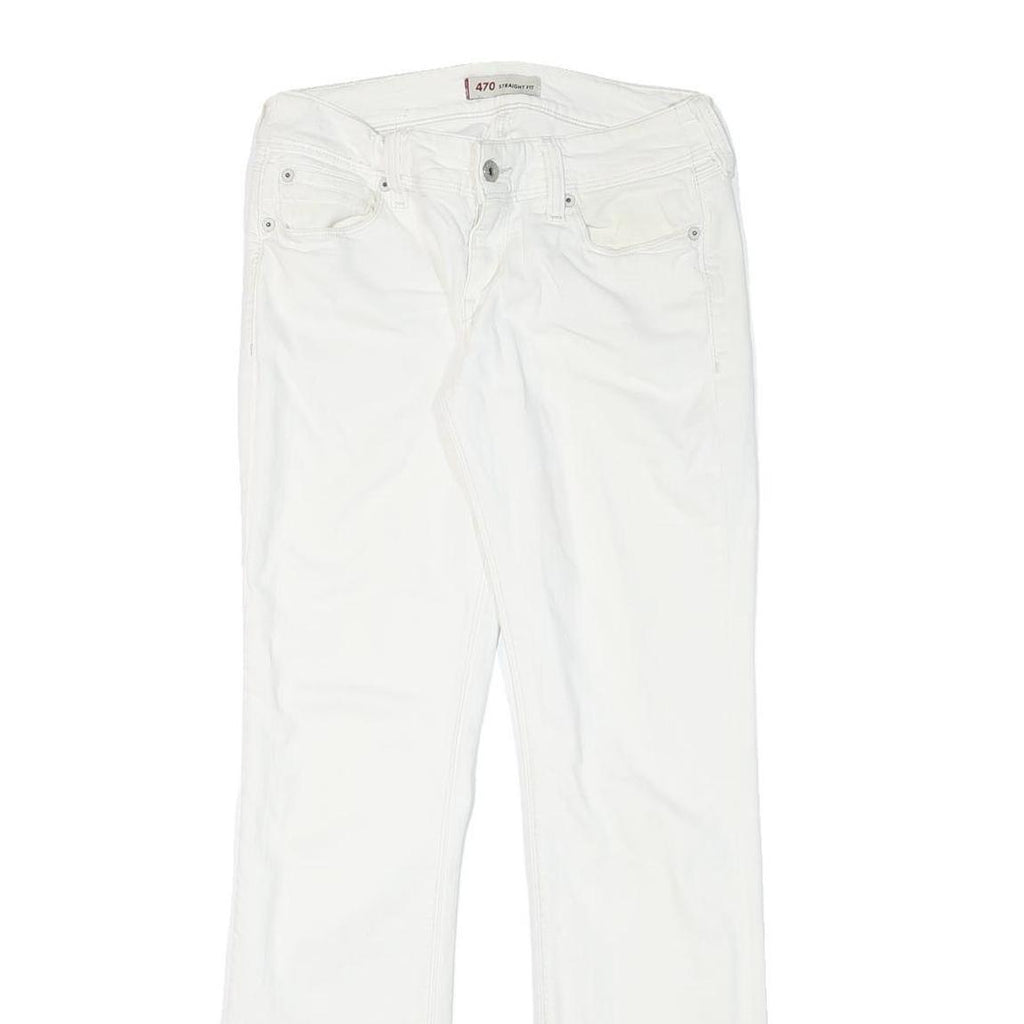 LEVI'S Womens White Regular Straight Denim Jeans W28 L31 Classic Cotton Blend