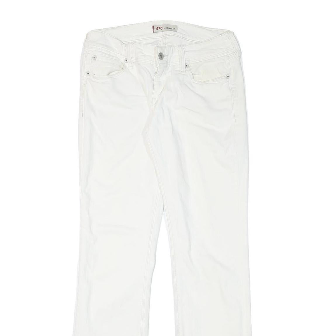 LEVI'S Womens White Regular Straight Denim Jeans W28 L31 Classic Cotton Blend