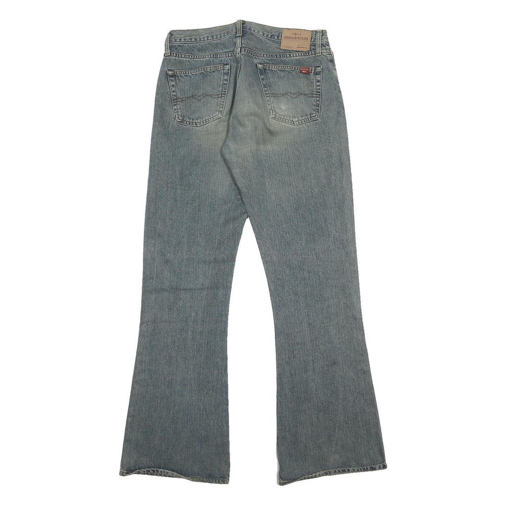 BIGSTAR Womens Jeans Blue Relaxed Bootcut Denim Light W30 L34 Button Closure