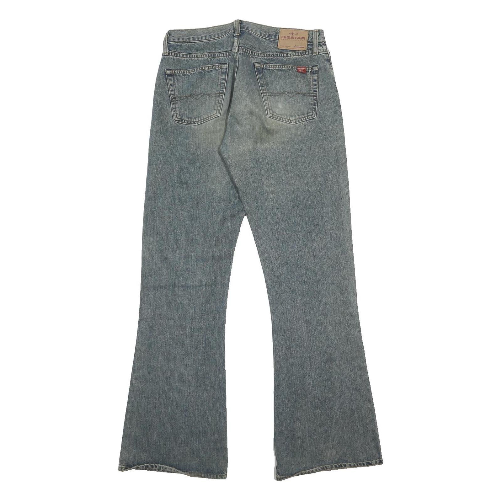 BIGSTAR Womens Jeans Blue Relaxed Bootcut Denim Light W30 L34 Button Closure