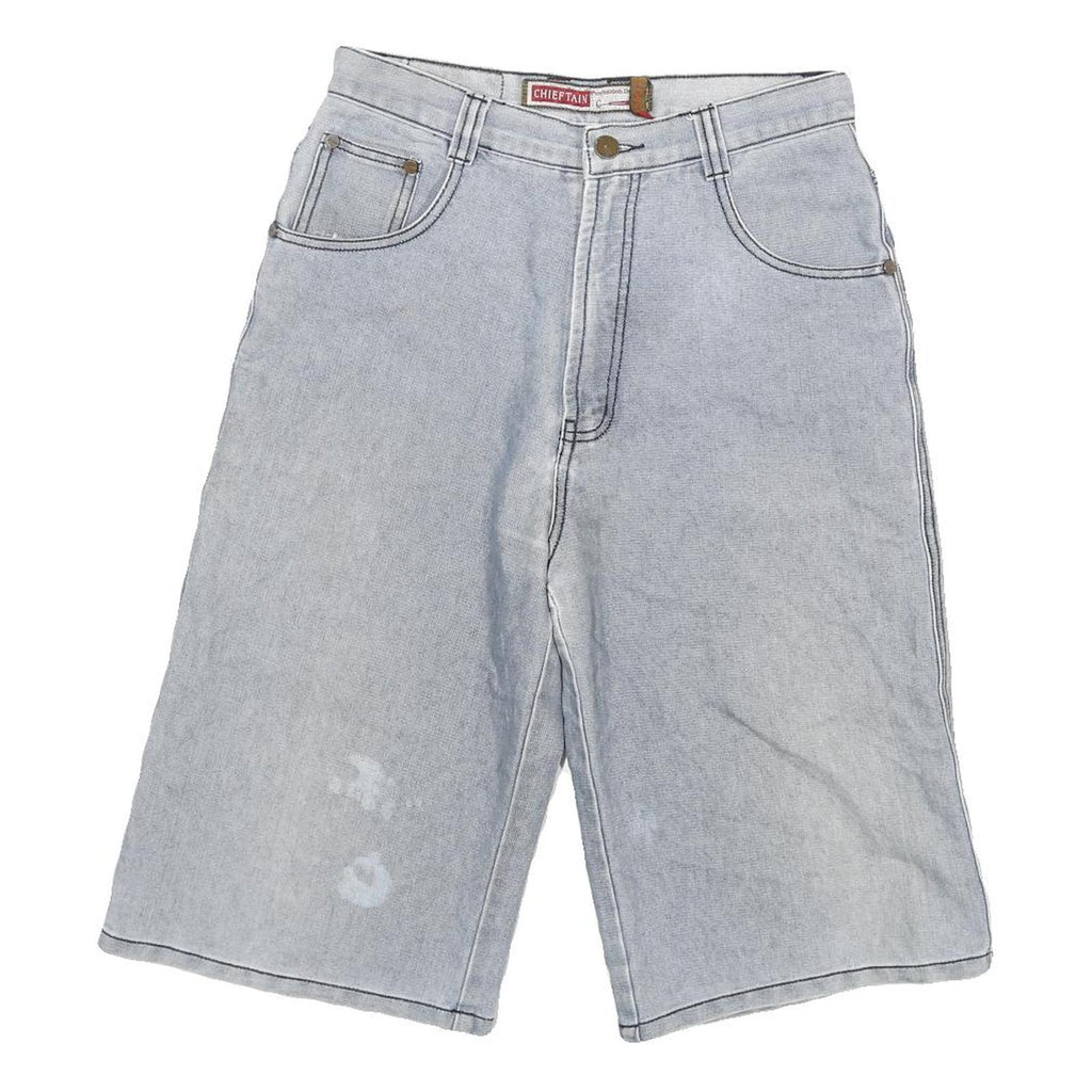 CHIEFTAIN Womens Shorts Light Blue Denim M W28 Casual Cotton Blend