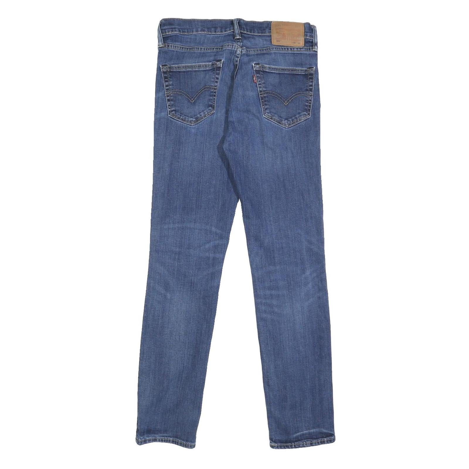 LEVI'S 511 Mens Blue Slim Skinny Denim Medium W30 L32 Stretch Cotton Blend Zip