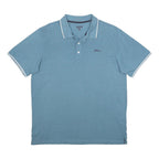 SLAZENGER Mens Blue Short Sleeve Polo Shirt L Cotton Patterned Casual