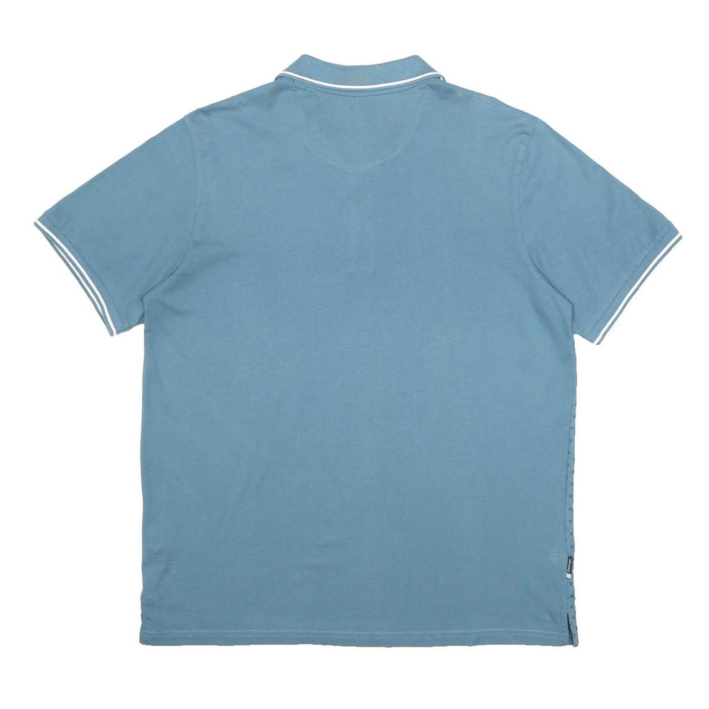 SLAZENGER Mens Blue Short Sleeve Polo Shirt L Cotton Patterned Casual