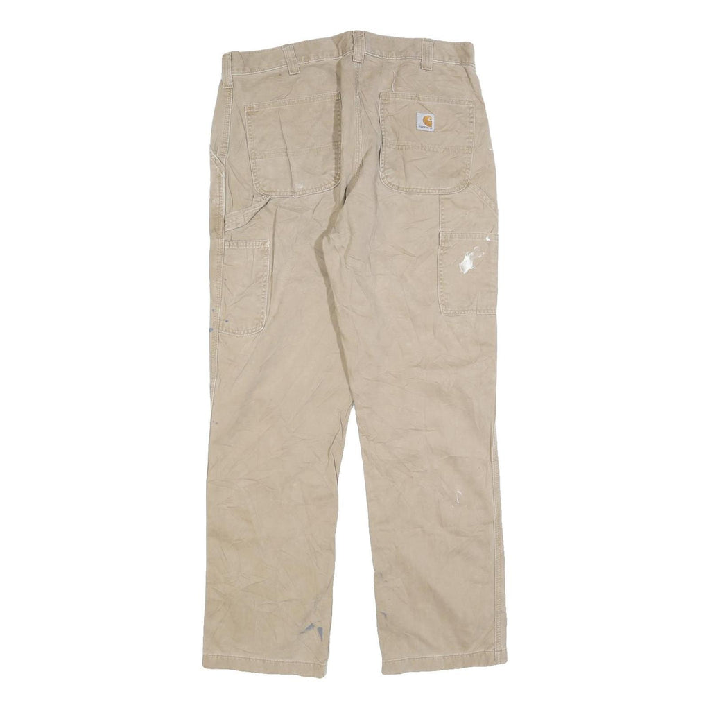 DICKIES Mens Jeans Beige Relaxed Straight Denim W36 L32 Workwear Utility