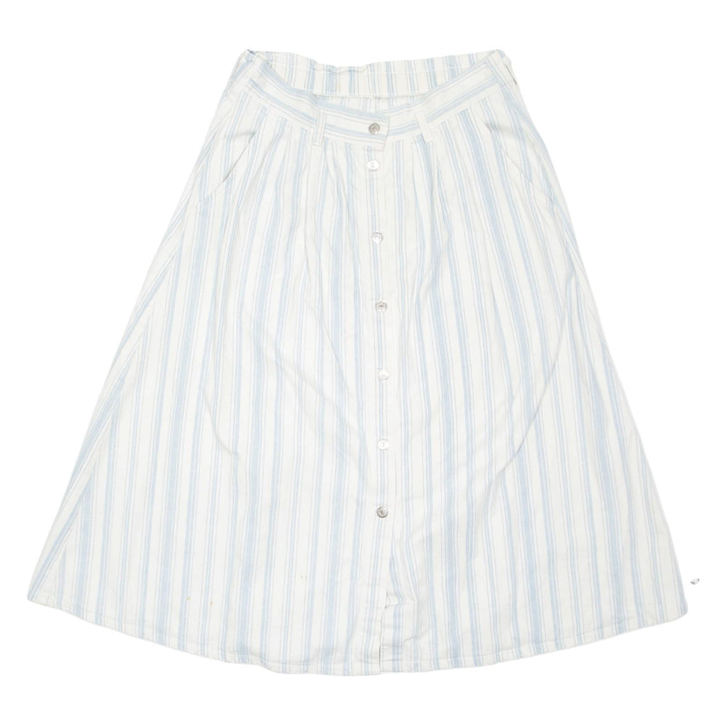 Womens A-Line Skirt Blue Long Striped M