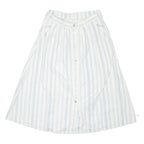 Womens A-Line Skirt Blue Long Striped M
